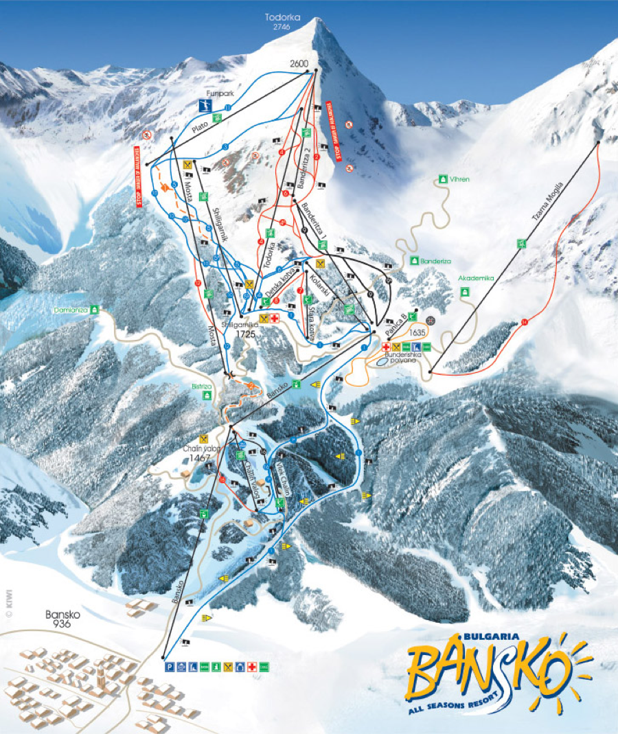 Bulgaria Ski Map