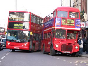 London buses are red and double decker